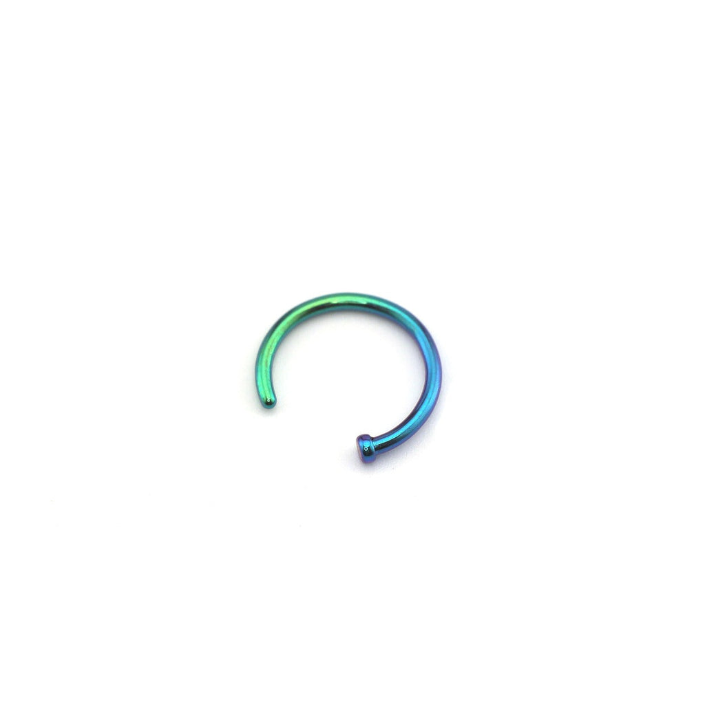 Basic Multicolored Titanium Nose Hoop - Basic Multicolored Titanium Nose Hoop - Blue-Green Gradient / 8mm by CRUXJEWELRY