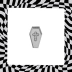 Hallowmas - Mischief Coffin Cross with Zirconia Gemstone - Hallowmas - Mischief Coffin Cross with Zirconia Gemstone - 5mm by CRUXJEWELRY