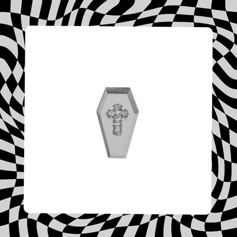 Hallowmas - Mischief Coffin Cross with Zirconia Gemstone