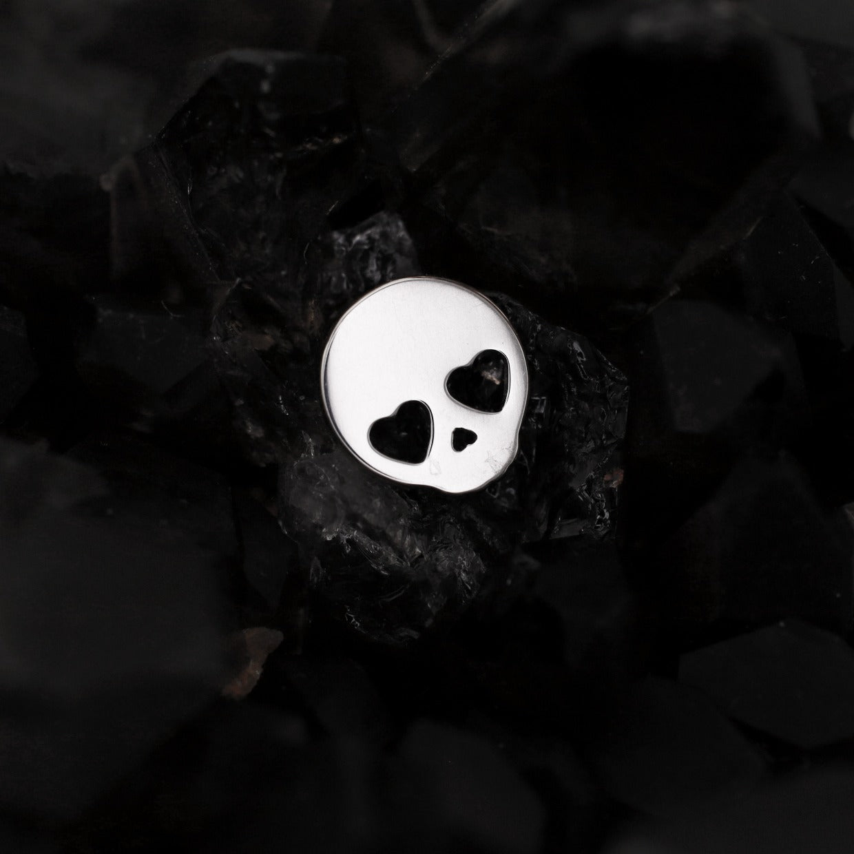 Hallowmas - Sweetheart Skeleton Titanium Ear Studs - Hallowmas - Sweetheart Skeleton Titanium Ear Studs - Pink / 6mm by CRUXJEWELRY