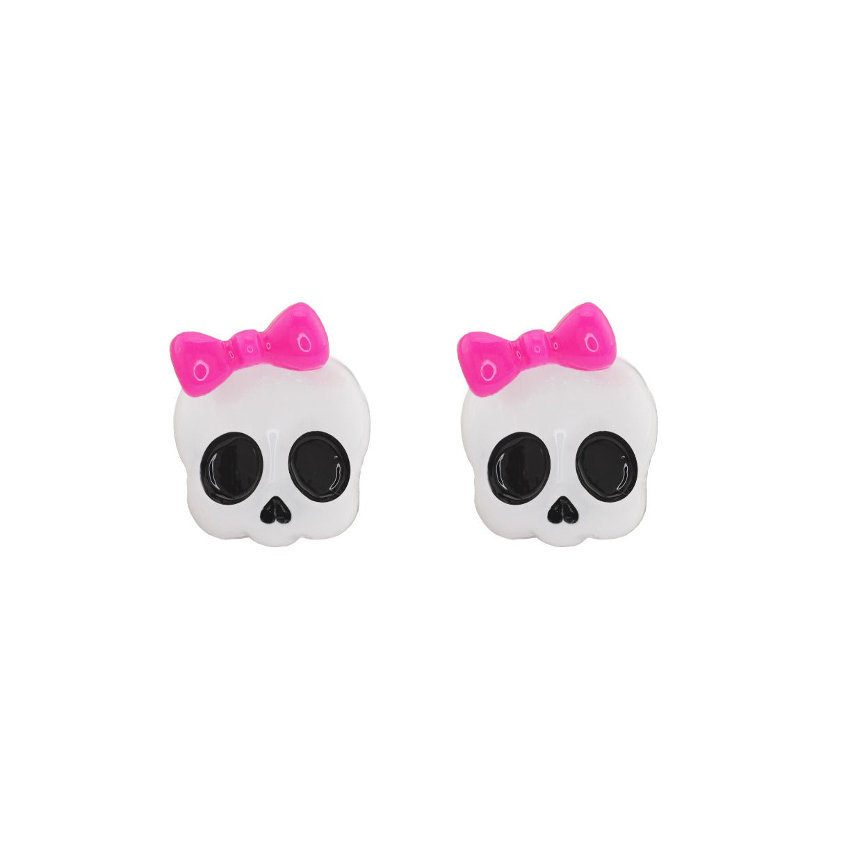 Hallowmas - Playful Skull & Bow Helix Ear Studs - Hallowmas - Playful Skull & Bow Helix Ear Studs - Set / 0.8mm/20G by CRUXJEWELRY