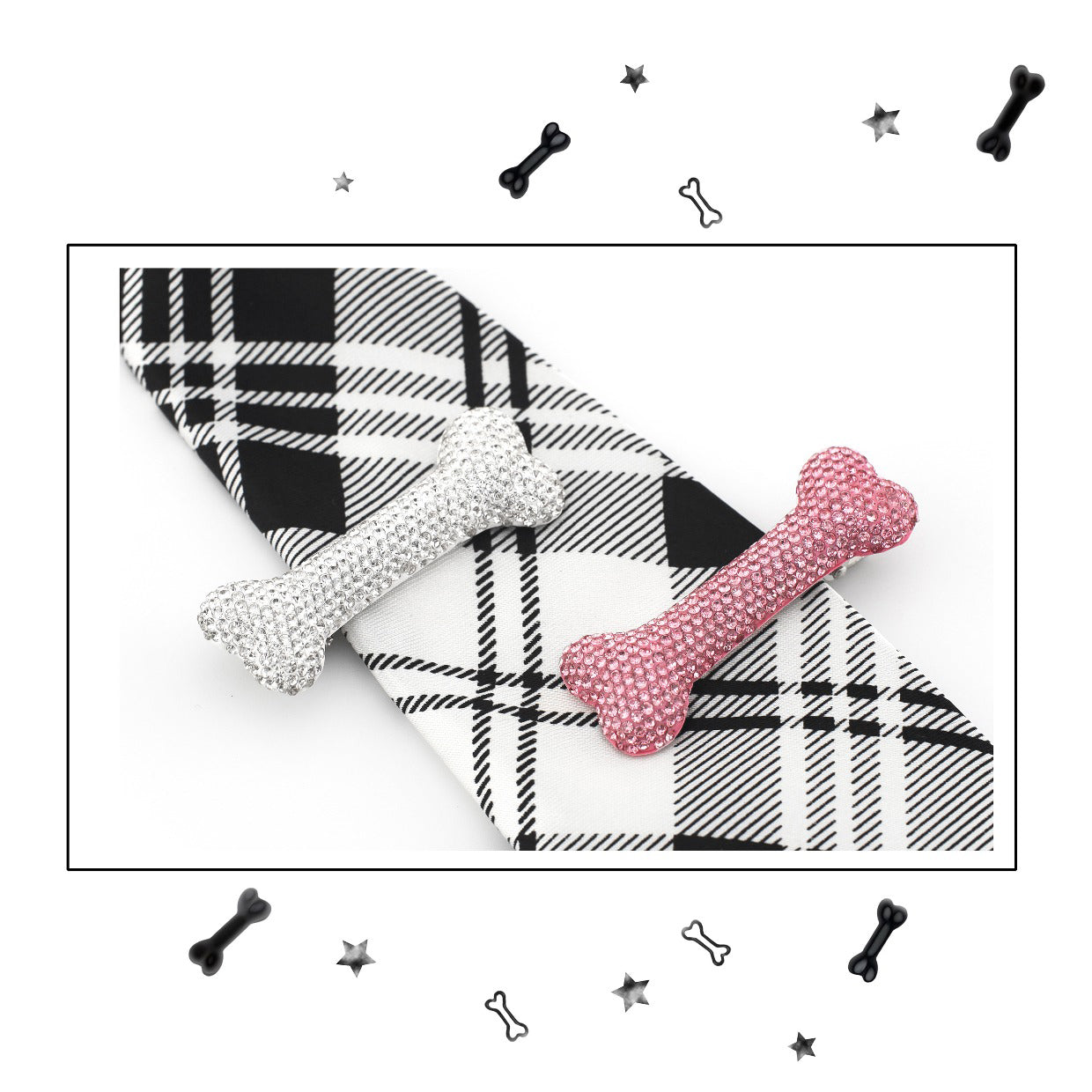 Oversize Full-Crystal Bone Hair Clip - Oversize Full-Crystal Bone Hair Clip - White by CRUXJEWELRY