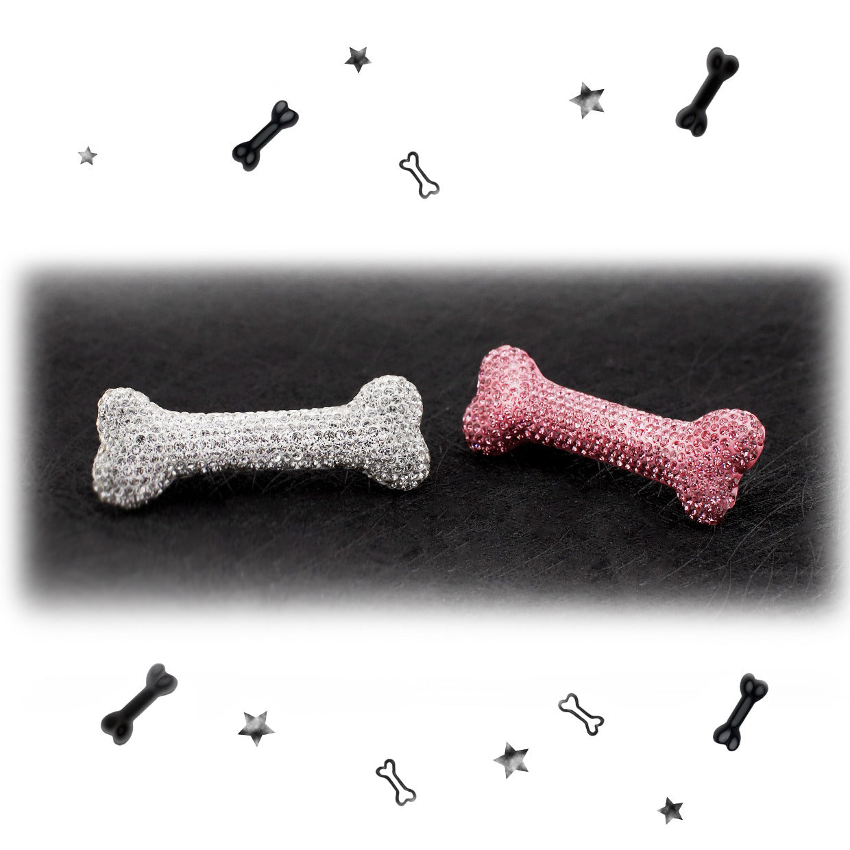 Oversize Full-Crystal Bone Hair Clip - Oversize Full-Crystal Bone Hair Clip - Set by CRUXJEWELRY