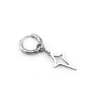 Black & White Openwork Star Dangle Stainless Steel Earrings - Black & White Openwork Star Dangle Stainless Steel Earrings - Silver by CRUXJEWELRY