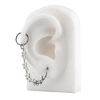 White CZ Butterfly Ear Chain - White CZ Butterfly Ear Chain - Butterfly Chain & Clicker by CRUXJEWELRY