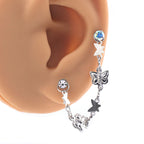 3D Silver Butterfly Ear Chain - 3D Silver Butterfly Ear Chain - Default Title by CRUXJEWELRY