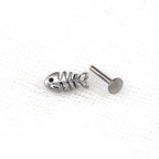3D Fishbone Internally Threaded Titanium Ear Studs - product image 3