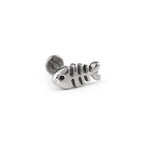 3D Fishbone Internally Threaded Titanium Ear Studs - product overview