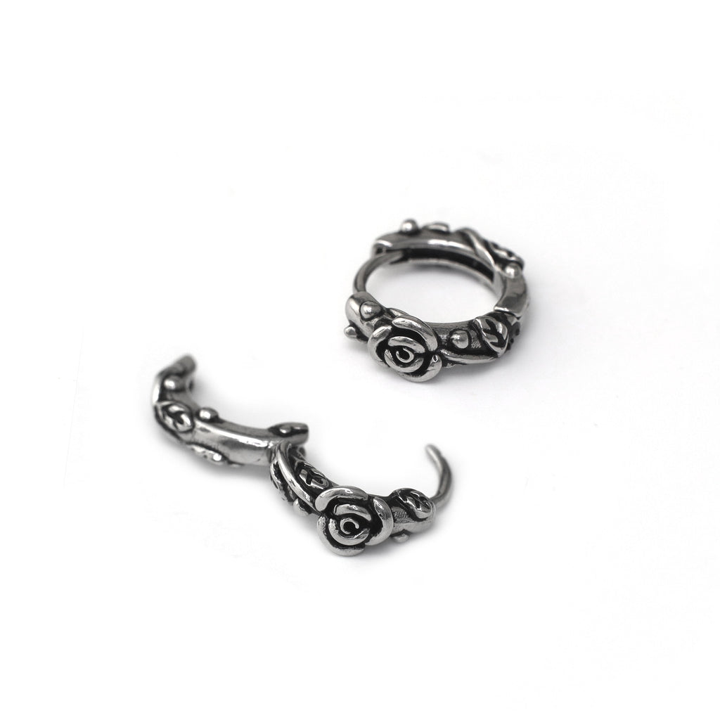 3D Rose Stainless Steel Earrings - 3D Rose Stainless Steel Earrings - Single by CRUXJEWELRY