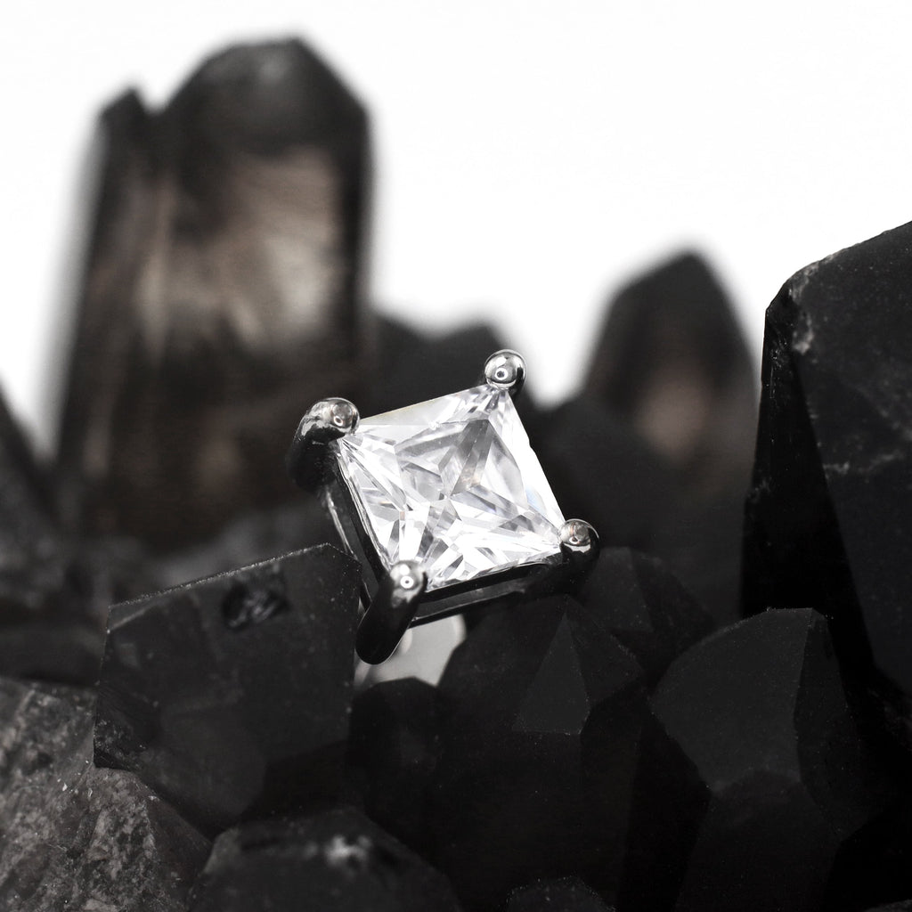 PAIR OF Minimalist Square CZ Stainless Steel Ear Studs - PAIR OF Minimalist Square CZ Stainless Steel Ear Studs - Default Title by CRUXJEWELRY