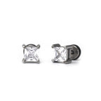 PAIR OF Minimalist Square CZ Stainless Steel Ear Studs - PAIR OF Minimalist Square CZ Stainless Steel Ear Studs - Default Title by CRUXJEWELRY