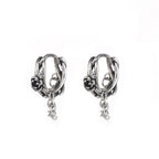 Rose Vine Drop Chain Stainless Steel Earrings - Rose Vine Drop Chain Stainless Steel Earrings - Set by CRUXJEWELRY