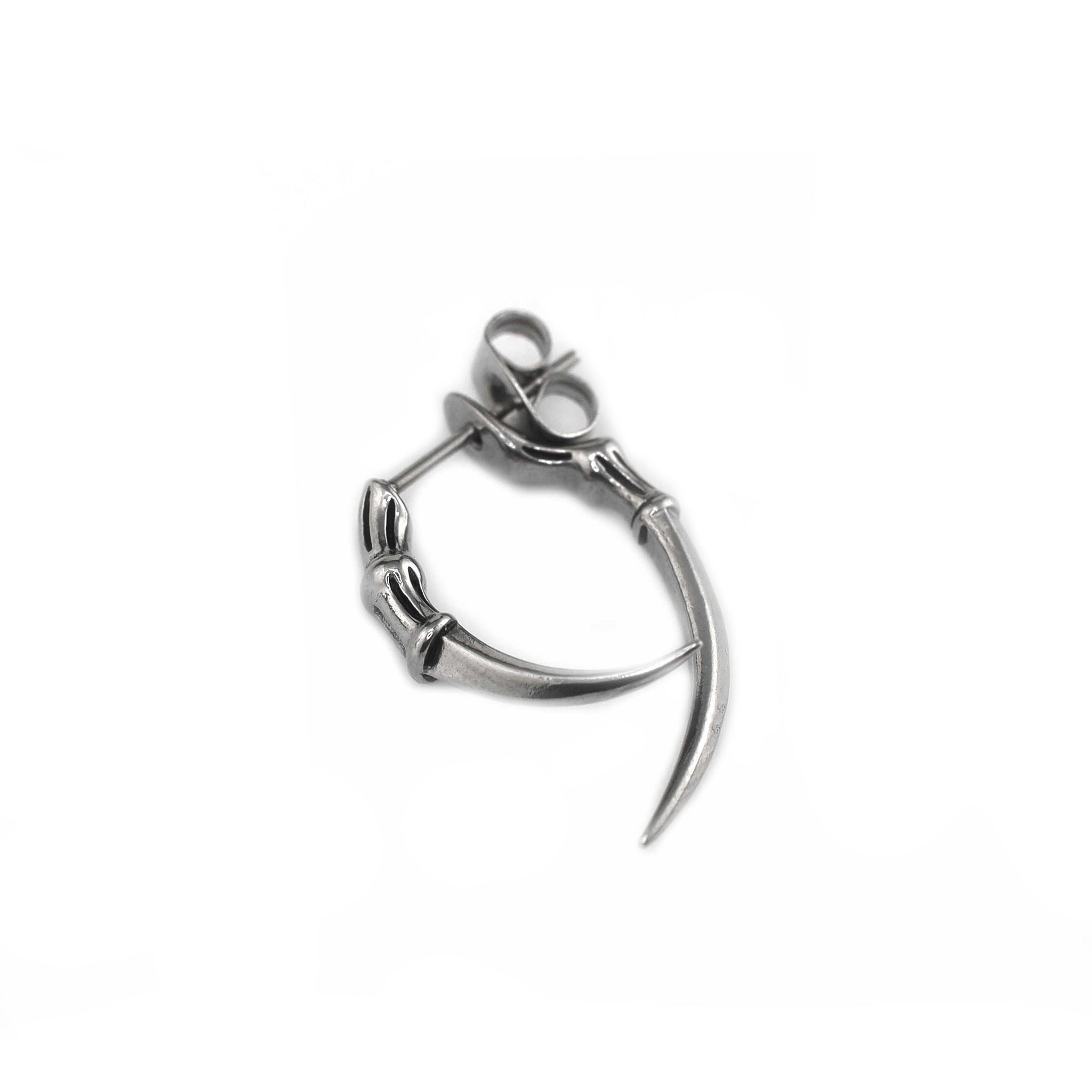 20G Thin Needle Eagle Claw Stainless Steel Ear Studs - 20G Thin Needle Eagle Claw Stainless Steel Ear Studs - Single by CRUXJEWELRY