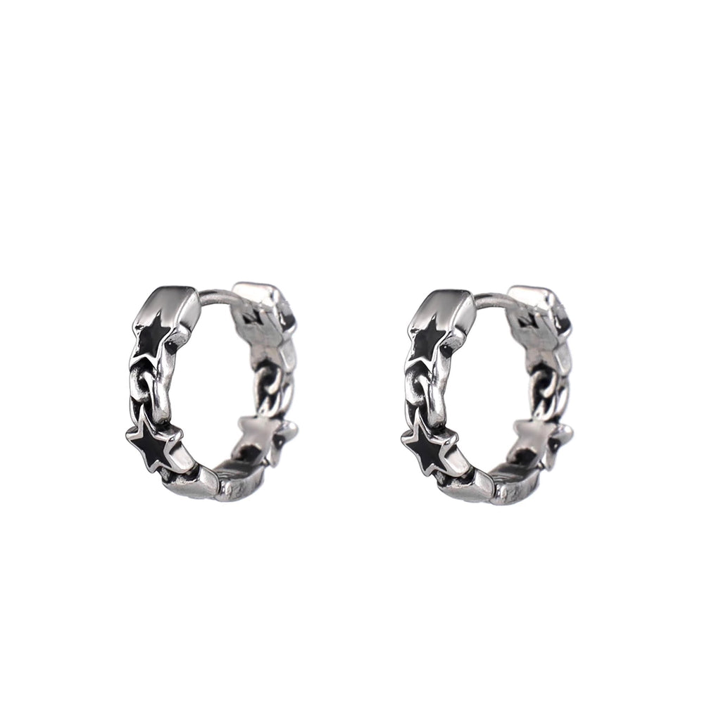 Star-Chain Stainless Steel Earrings - Star-Chain Stainless Steel Earrings - Set by CRUXJEWELRY
