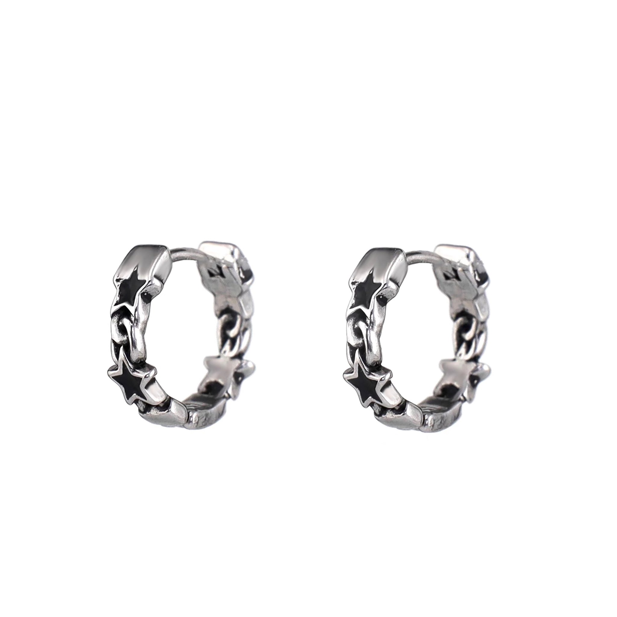 Star-Chain Stainless Steel Earrings - Star-Chain Stainless Steel Earrings - Set by CRUXJEWELRY