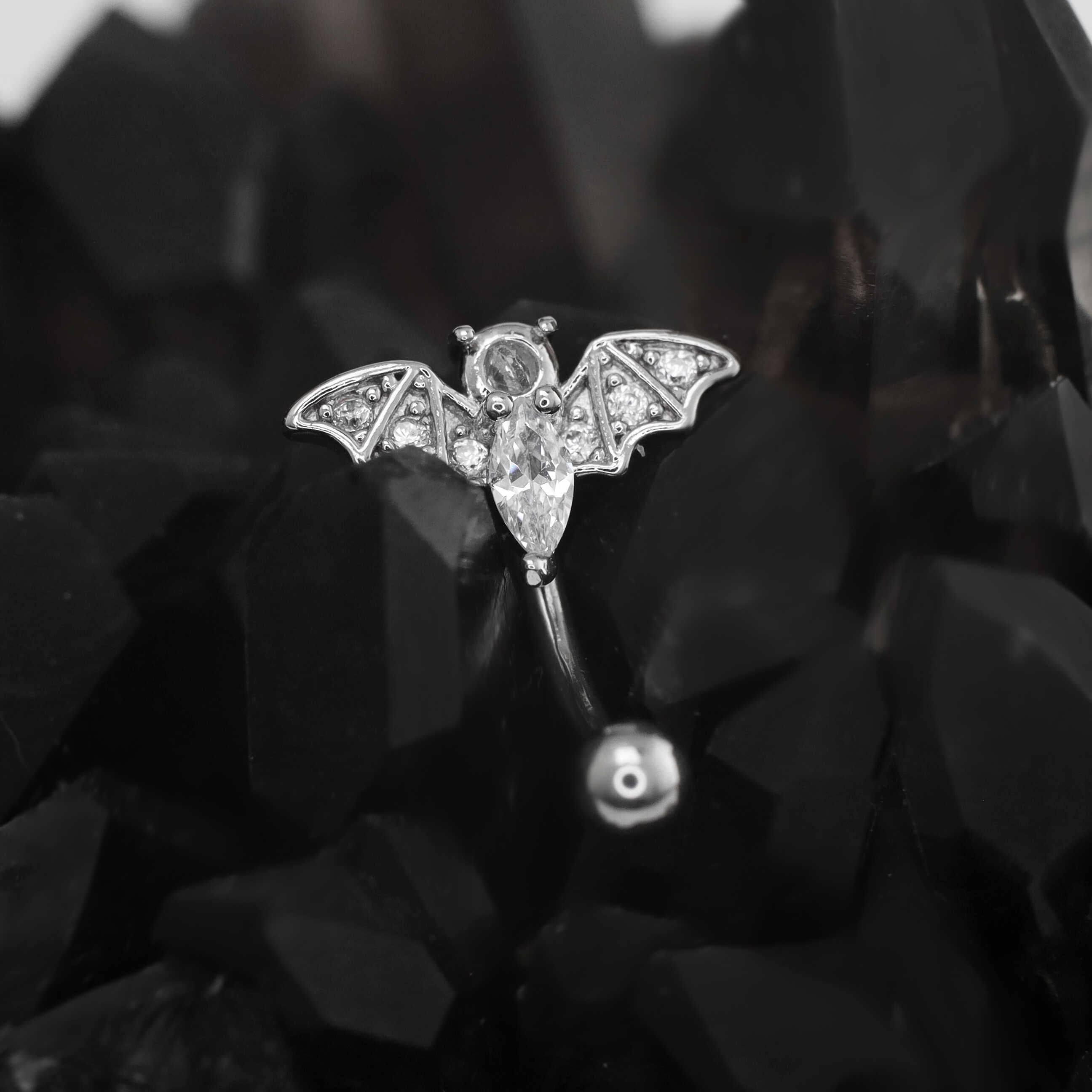 Bat CZ Externally Threaded Stainless Steel EyeBrow Studs - Bat CZ Externally Threaded Stainless Steel EyeBrow Studs - Default Title by CRUXJEWELRY