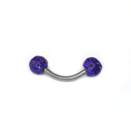 16G Full CZ Externally Threaded Stainless Steel Eyebrow Stud - 16G Full CZ Externally Threaded Stainless Steel Eyebrow Stud - Sapphire Blue / 6mm by CRUXJEWELRY
