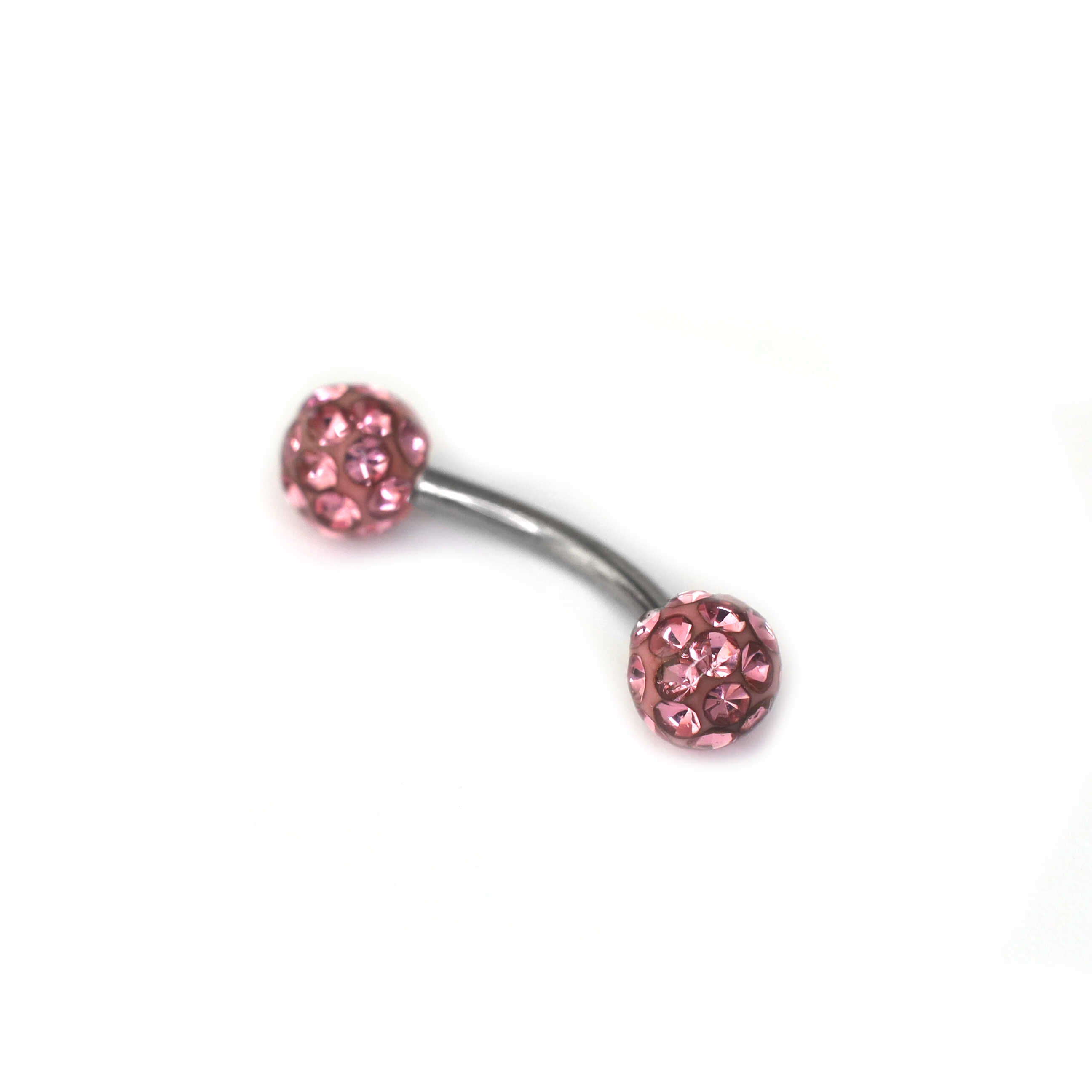 16G Full CZ Externally Threaded Stainless Steel Eyebrow Stud - 16G Full CZ Externally Threaded Stainless Steel Eyebrow Stud - Pink / 6mm by CRUXJEWELRY