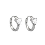 Large Heart CZ Stainless Steel Earrings - Large Heart CZ Stainless Steel Earrings - Set by CRUXJEWELRY