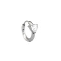 Large Heart CZ Stainless Steel Earrings - Large Heart CZ Stainless Steel Earrings - Single by CRUXJEWELRY
