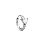 Large Heart CZ Stainless Steel Earrings - Large Heart CZ Stainless Steel Earrings - Single by CRUXJEWELRY