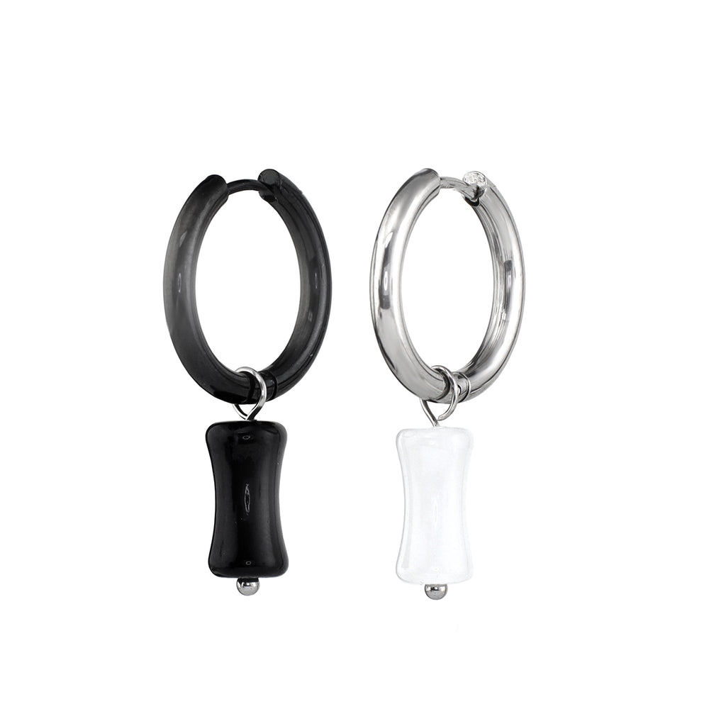 Eastern Aesthetics - Bamboo Joint Jade Dangle Earrings - Eastern Aesthetics - Bamboo Joint Jade Dangle Earrings - Set by CRUXJEWELRY