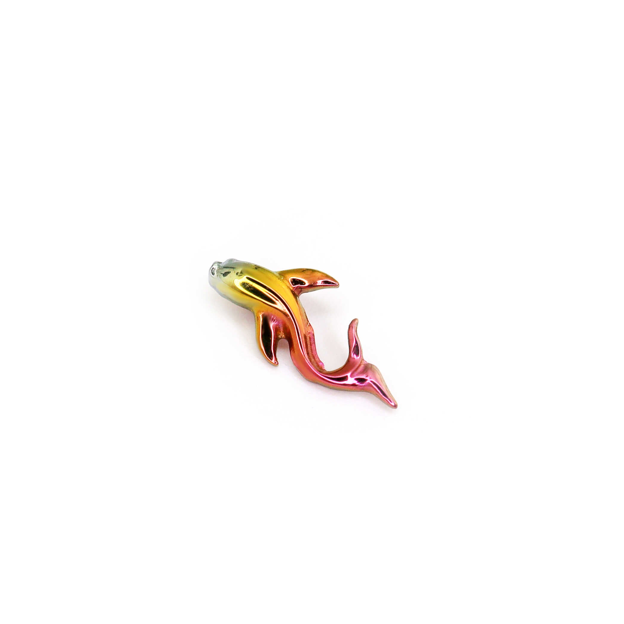Lucky Koi Internally Threaded Titanium Studs - Lucky Koi Internally Threaded Titanium Studs - Pink-Yellow Gradient / 6mm by CRUXJEWELRY