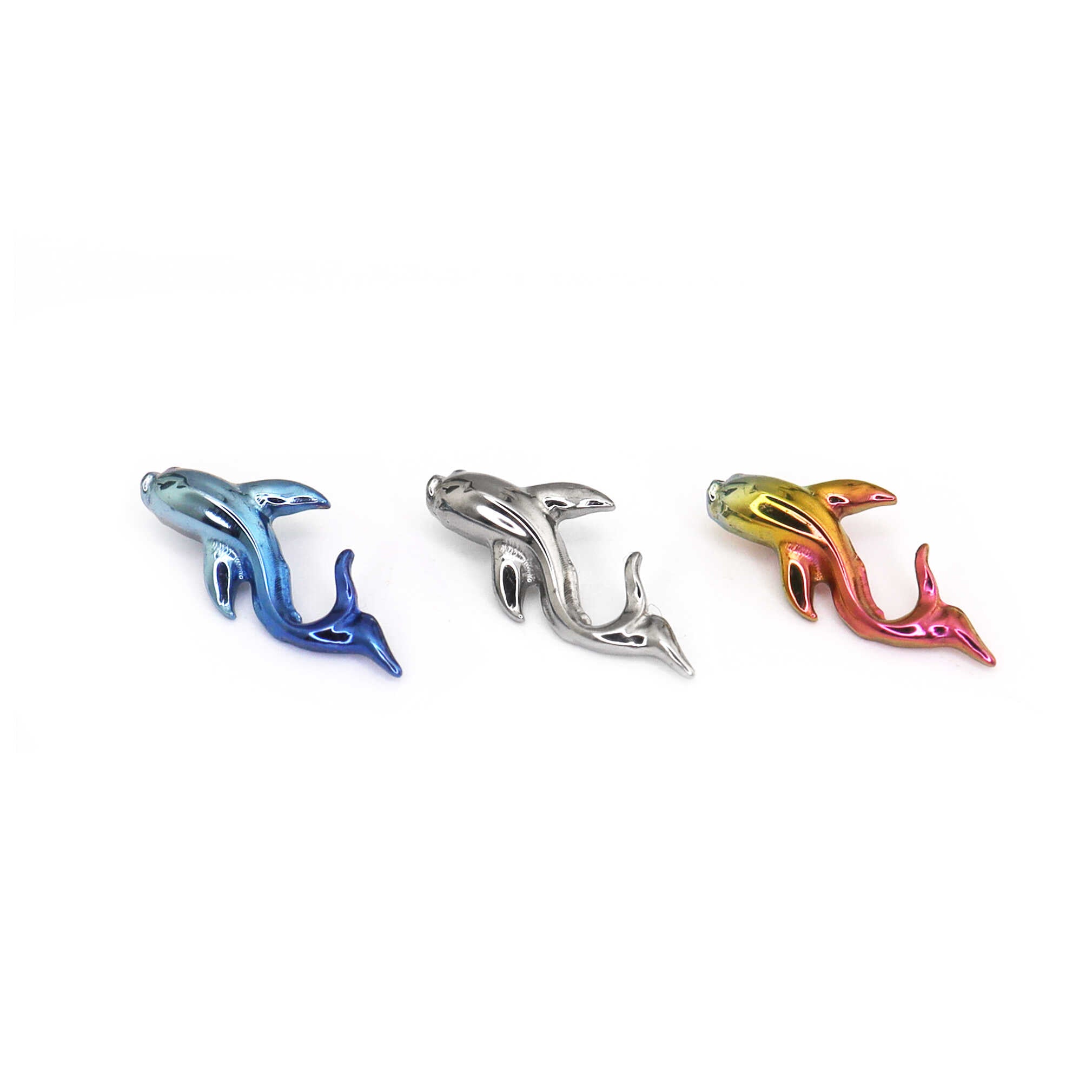 Lucky Koi Internally Threaded Titanium Studs - Lucky Koi Internally Threaded Titanium Studs - Pink-Yellow Gradient / 6mm by CRUXJEWELRY