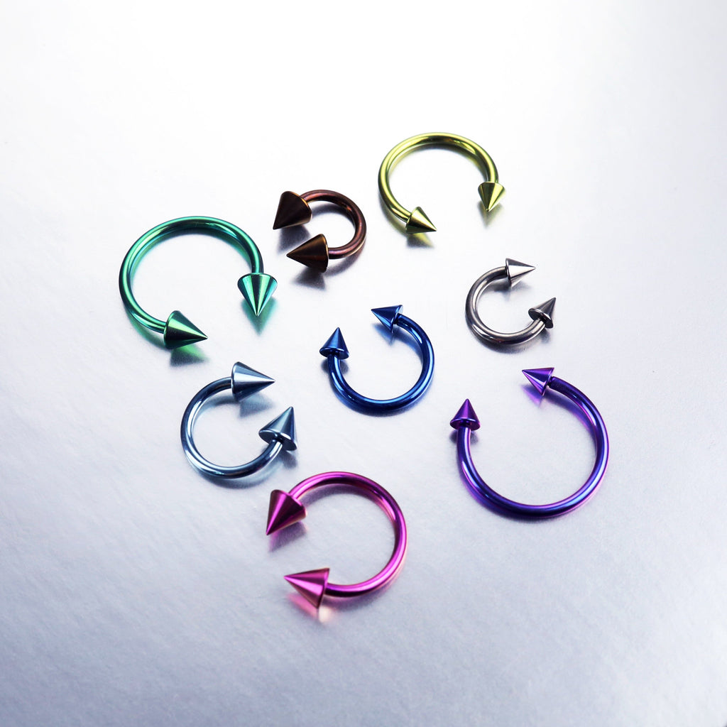 16G Internally Threaded Titanium Horseshoe ring - 16G Internally Threaded Titanium Horseshoe ring - Purple-Pink Gradient / 3 mm by CRUXJEWELRY