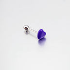 Heart-shaped Acrylic Tongue Stud - Heart-shaped Acrylic Tongue Stud - Purple / 12mm by CRUXJEWELRY