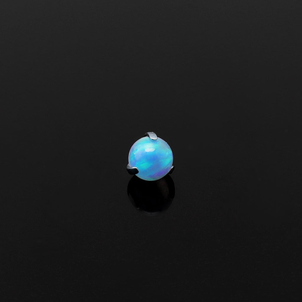 High Shine Opal Internally Threaded Titanium tongue stud - High Shine Opal Internally Threaded Titanium tongue stud - White / 4 mm by CRUXJEWELRY