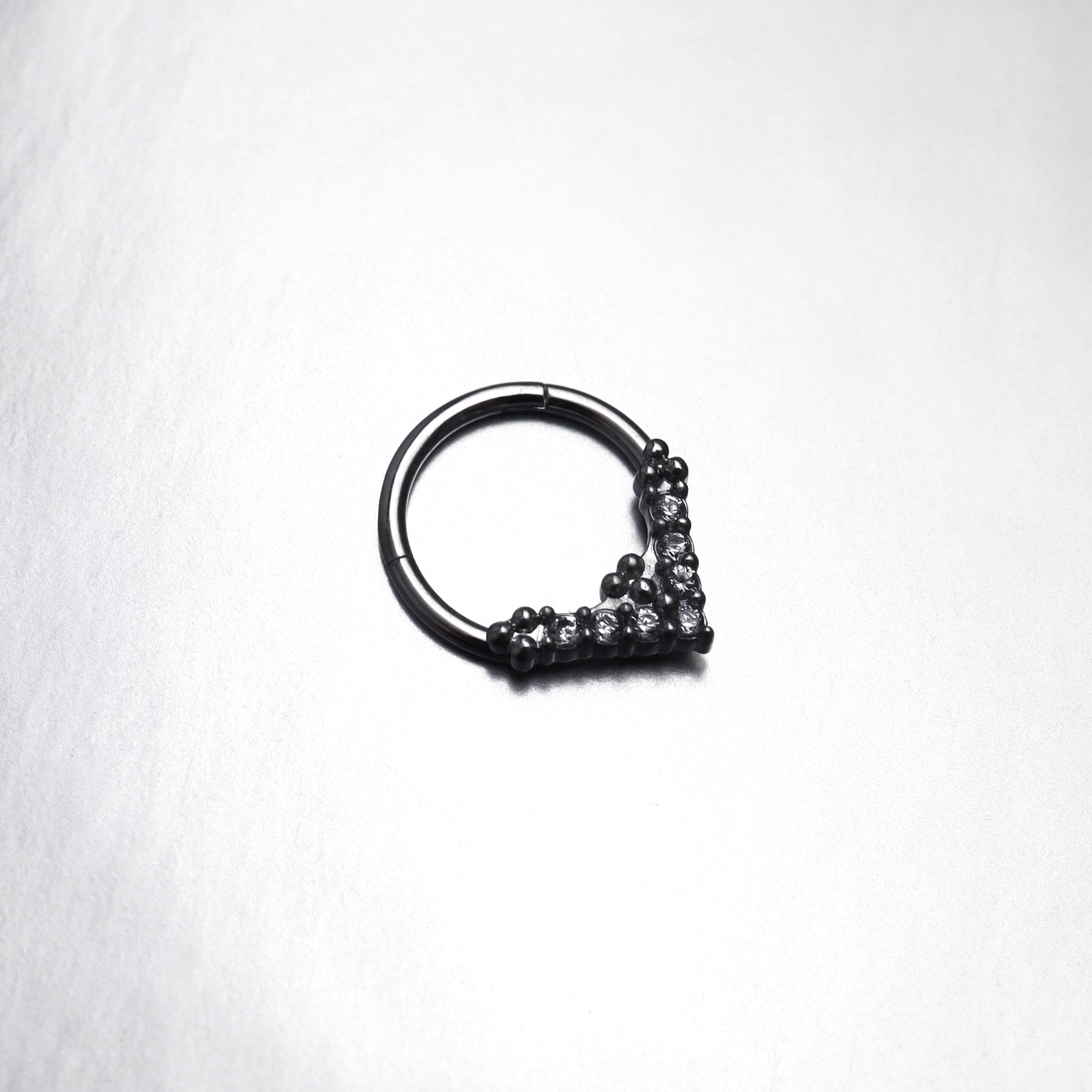 Triangular CZ stainless steel Clicker - Triangular CZ stainless steel Clicker - Silver by CRUXJEWELRY