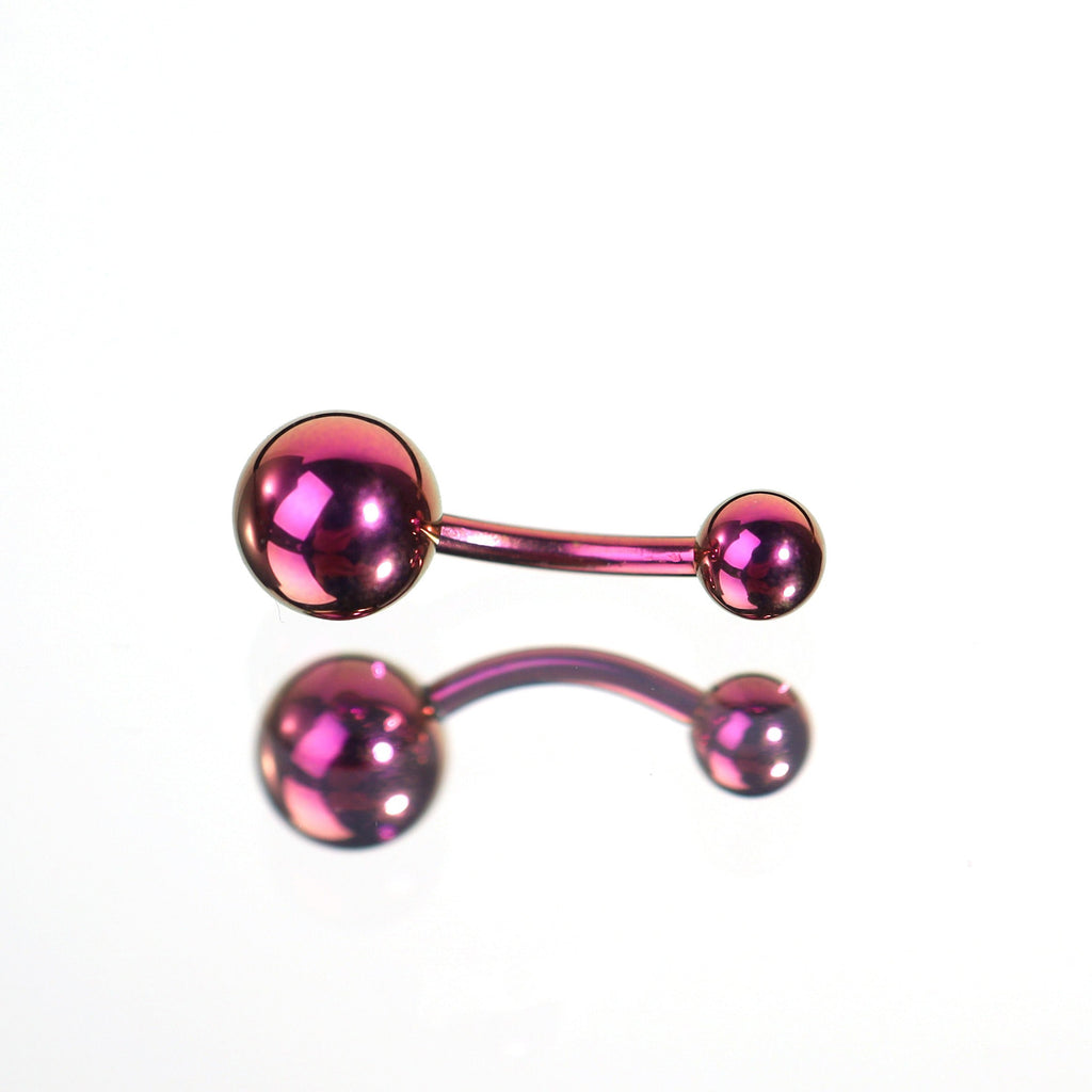 Classic Internally Threaded Titanium Belly Ring - Classic Internally Threaded Titanium Belly Ring - Pink / 6 mm by CRUXJEWELRY