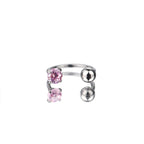20G Thin Gauge CZ Horseshoe Ring - 20G Thin Gauge CZ Horseshoe Ring - Pink / 6mm by CRUXJEWELRY