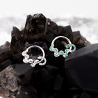 Twisting Serpent CZ Titanium Segment Hoop - Twisting Serpent CZ Titanium Segment Hoop - Green by CRUXJEWELRY