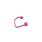 16G Opal Spike Titanium U-Ring - 16G Opal Spike Titanium U-Ring - Neon Pink / 8mm by CRUXJEWELRY