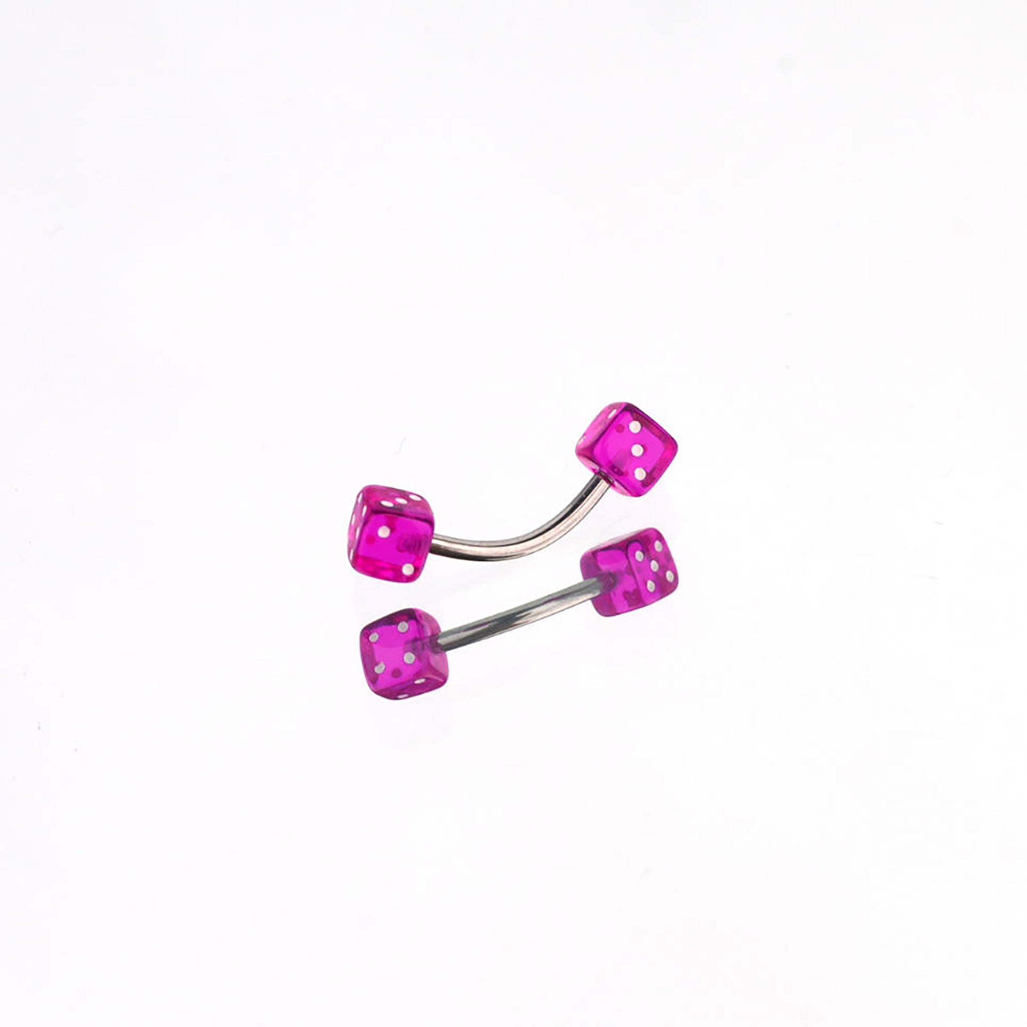 Acrylic Colorful Dice Externally Threaded Brow Studs - Acrylic Colorful Dice Externally Threaded Brow Studs - Purple / 6mm by CRUXJEWELRY