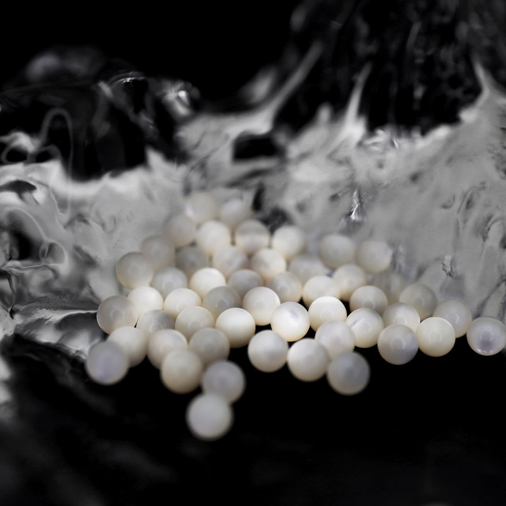 White butterfly shell pearl Internally Threaded Titanium Ear Studs - White butterfly shell pearl Internally Threaded Titanium Ear Studs - 6mm by CRUXJEWELRY