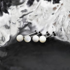 White butterfly shell pearl Internally Threaded Titanium Ear Studs - White butterfly shell pearl Internally Threaded Titanium Ear Studs - 6mm by CRUXJEWELRY