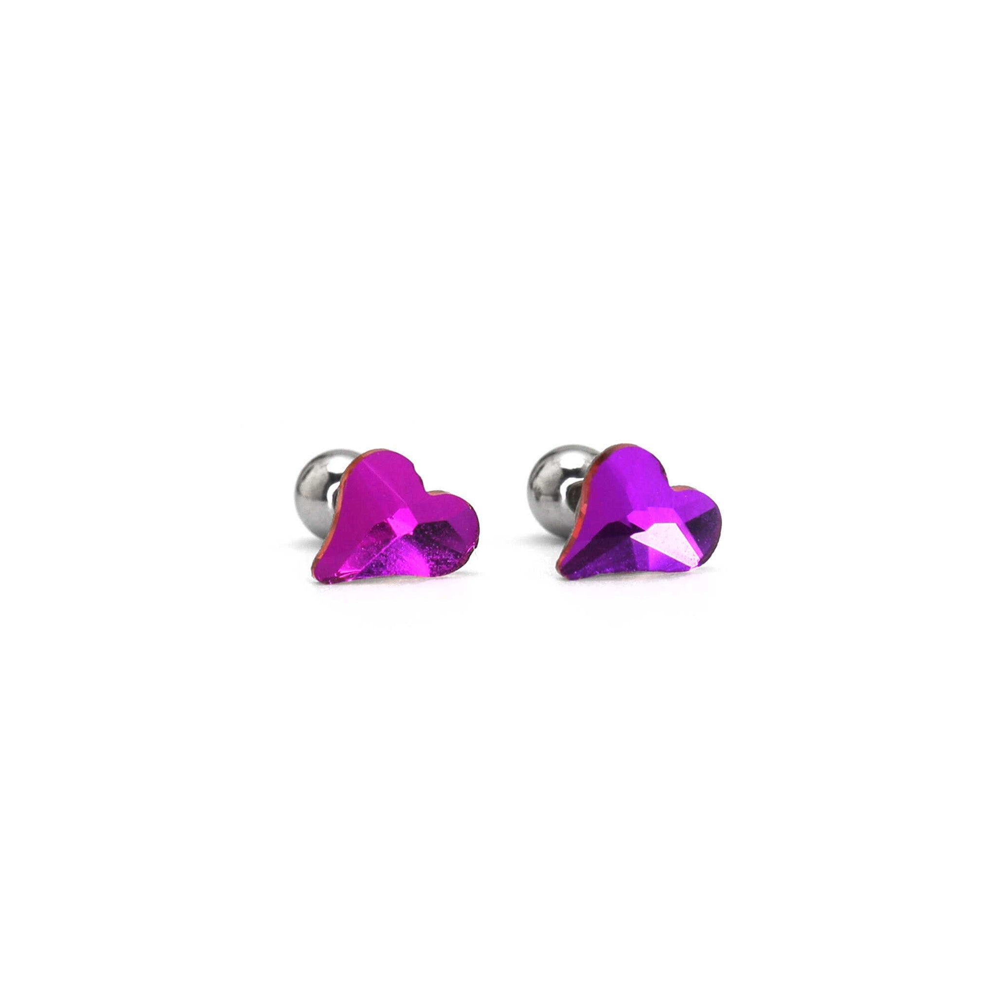 PAIR OF Rainbow CZ Spider Internally Threaded Titanium Studs - PAIR OF Rainbow CZ Spider Internally Threaded Titanium Studs - Purple by CRUXJEWELRY