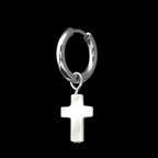 CRUX - MOP Cross Pendant stainless steel Earrings - CRUX - MOP Cross Pendant stainless steel Earrings - Single by CRUXJEWELRY