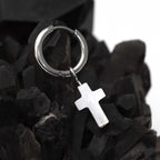 CRUX - MOP Cross Pendant stainless steel Earrings - CRUX - MOP Cross Pendant stainless steel Earrings - Single by CRUXJEWELRY