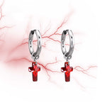 CURX - Cross CZ stainless steel Earrings - CURX - Cross CZ stainless steel Earrings - Red / Set by CRUXJEWELRY