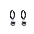 Paws & Purrs - PAIR OF Cute Cat Stainless Steel Earrings - Paws & Purrs - PAIR OF Cute Cat Stainless Steel Earrings - Pair of Black by CRUXJEWELRY