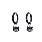 Paws & Purrs - PAIR OF Cute Cat Stainless Steel Earrings - Paws & Purrs - PAIR OF Cute Cat Stainless Steel Earrings - Pair of Black by CRUXJEWELRY