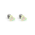 PAIR OF Basic Heart Crystal Thin Gauge stainless steel Ear Studs - PAIR OF Basic Heart Crystal Thin Gauge stainless steel Ear Studs - White by CRUXJEWELRY