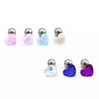 PAIR OF Basic Heart Crystal Thin Gauge stainless steel Ear Studs - PAIR OF Basic Heart Crystal Thin Gauge stainless steel Ear Studs - White by CRUXJEWELRY