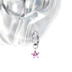 Basic Rainbow CZ Pendant Titanium Segment Hoop - Basic Rainbow CZ Pendant Titanium Segment Hoop - Radiant White / Pentacle / 6mm by CRUXJEWELRY