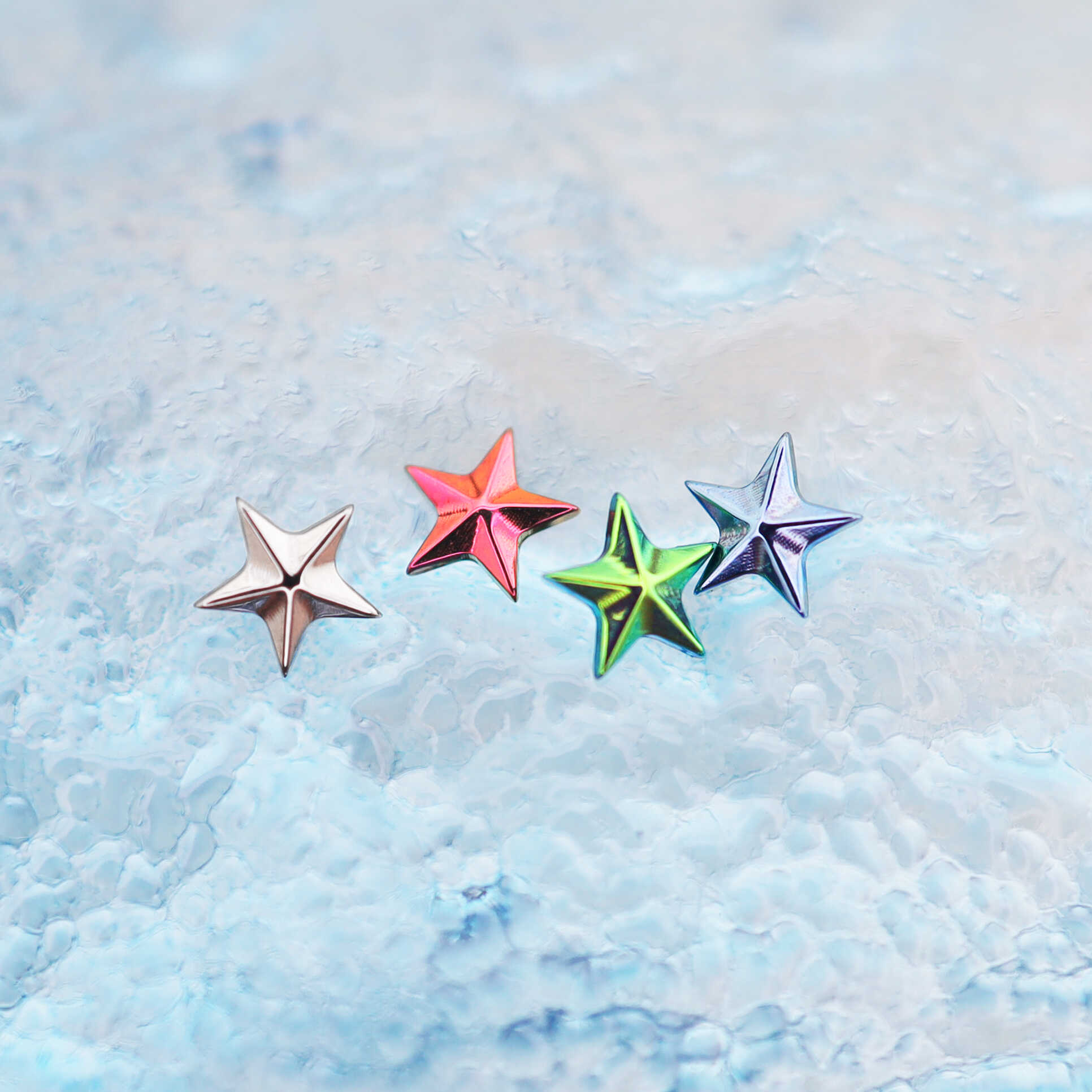 3D Engraved Pentagram Internally Threaded Titanium Studs - 3D Engraved Pentagram Internally Threaded Titanium Studs - Sliver / 6mm by CRUXJEWELRY