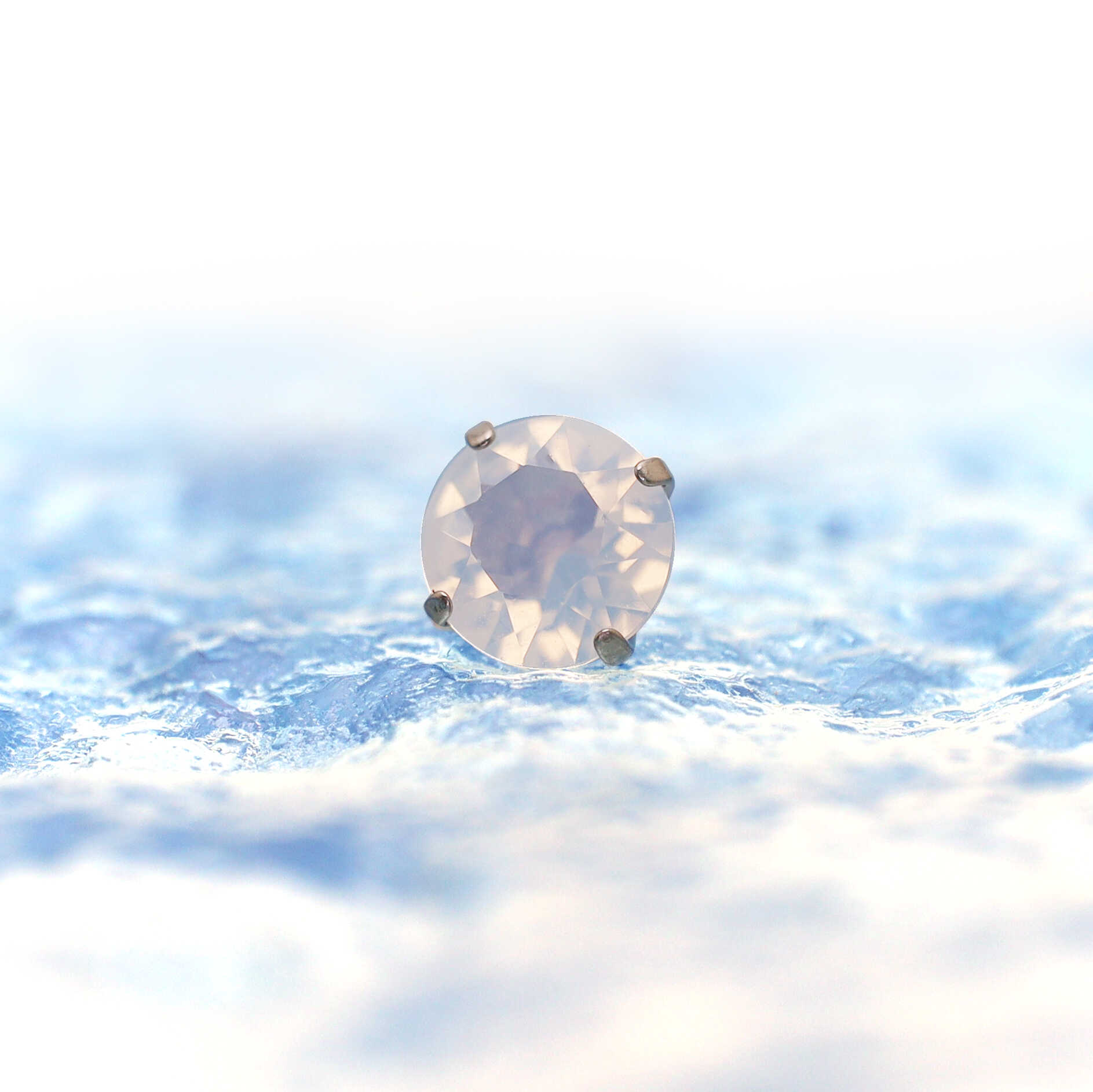 Luxury Matte Titanium Opal Studs - Luxury Matte Titanium Opal Studs - White / 4mm / 6mm by CRUXJEWELRY